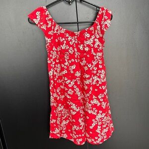 Roxy Girl Sheered back,flutter cap sleeve, scoop, neck, elastic waist, mini